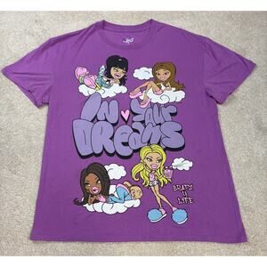 Bratz In Your Dreams Bratz 4 Life Graphic T-Shirt Purple Size L